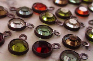 Vintage 4mm Swarovski Crystal Assortment With Hand Oxidized Brass Settings