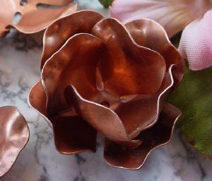 Large Vintage Copper Rose
