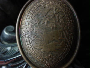 Antique Brass Cabochon Naturally Occuring Patina